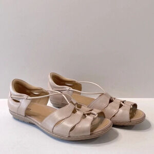 Earth 8 Aloha Blush Pink Minimalist Slip On Leather Cushion Comfort Sandal Sz. 8